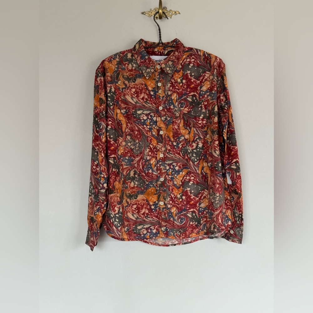 Corridor Marbleized Button-Up Shirt NWT Sz M